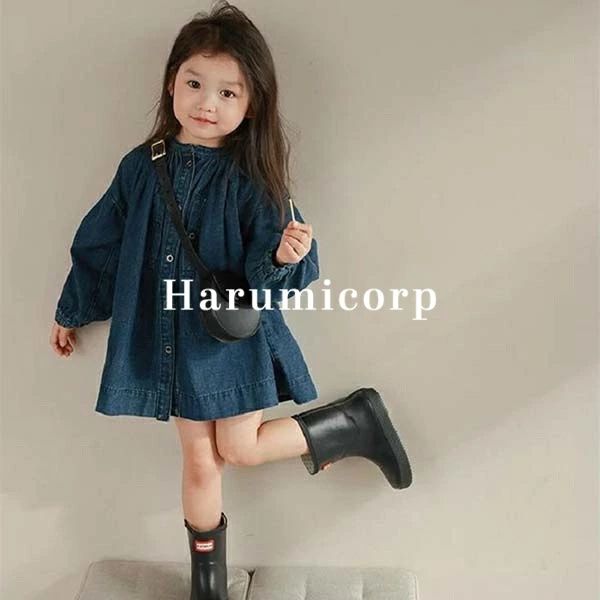 樂天商城 - デニム ワンピース キッズ 子供服 女の子 長袖ワンピース ベビー服 春秋 フレアワンピース 子ども服 赤ちゃん 女児 おしゃれ 可愛い 七五三 入学 入園 保育園 幼稚園 小学生 誕生日 プレゼント お姫様 お出かけ 130cm 120 110 100 90