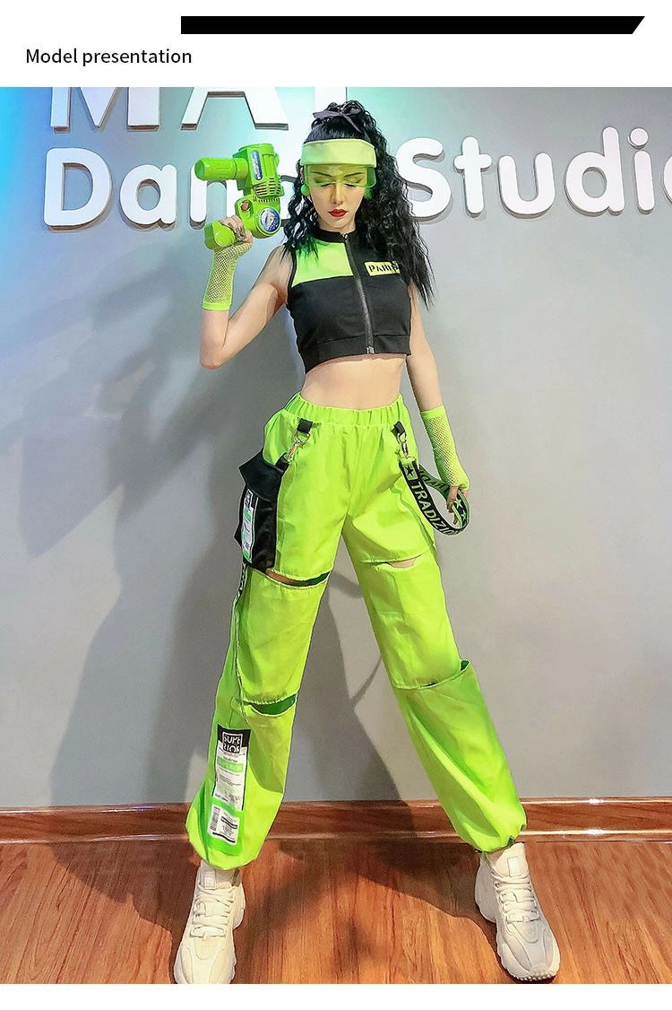 Startlineの社交ダンス DSダンス 韓国ファション HIPHOP ス+パンツ 上下セット セットアップ 演出服 ダンス衣装 セットアップ レディース 舞台服 dance応援 団体服 発表会 練習着 ジャズ JAZZ チアガール セクシー チアリーダー ステージ衣装 S M L｜アングル2