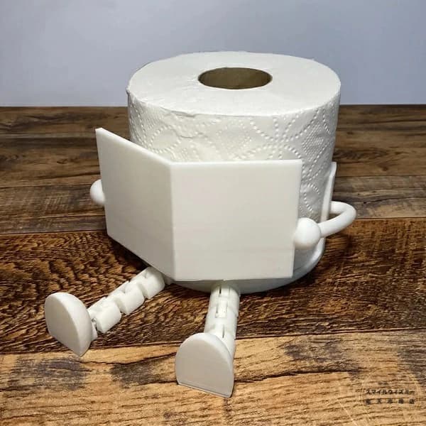 Rakuten - 楽しいトイレットペーパーホルダー - 実用性と芸術性を兼ね備えた可動式ジョイント付きのユニークなバスルームロールディスペンサー。オフィスや家庭、基本的にどんなトイレにも最適