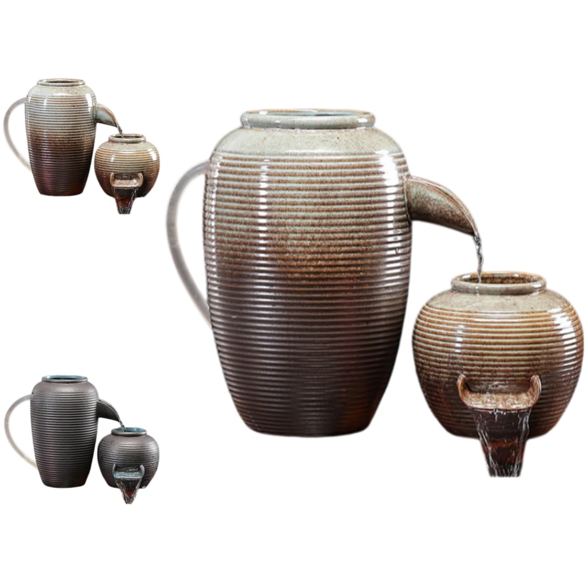 色:窯変高壺＋滝壺材質:陶芸? 【高品質な陶器製】 陶土を窯で焼き上げた本体は丈夫で耐久性に優れ、長期間の使用にも変質しません。プラスチック製とは異なる自然で温かみのある風合いが、庭全体の景観を引き立てます。? 【エレガントなデザイン性】 伝統的な窯変技法と漆黒の2タイプを展開。和の雰囲気を感じさせるセラミック製のデザインは、室内のデスク周りから庭園の演出まで、さまざまなシーンに上品なアクセントを添えます。? 【水耕栽培で楽しむDIY造景】 壺の上部開口部には水耕植物を植えることが可能。お好みの緑を添えて、オリジナルの癒し空間を作り上げられます。流水が空気中の湿度を高め、庭の微気候を改善するエコなデザインです。? 【簡単設置で幅広く対応】 直径15mmまでのホースに対応し、複雑な工具は不要。水槽や池、地面など様々なスペースに柔軟に設置でき、初心者の方でも手軽にお使いいただけます。すっきりとした見栄えで、あらゆる造園シーンにマッチします。? 手動測定のため、1〜3 cmの誤差が生じる場合があります。すべては実際の製品の影響を受けるものとします。すべてのお客様にとって良いサービスを創造することが私たちの目標です。楽しいお買い物をお祈りします〜商品の説明セラミックポット噴水、循環水セラミックポット、ダイナミックガーデン造園、ガーデン滝ポット、屋内卓上装飾、魚の池/デスクトップ/バルコニー/屋外装飾に適しています製品名： セラミックポット噴水材質：焼き物ですカラー：窯変/黒ですセット内容：高型水槽×1、滝付き水槽×1、給水管×1、ろ過綿×1【ご注意事項】手作業での計測となるため、寸法に1〜2cm程度の誤差が生じる場合がございます。モニター環境や照明条件により、実物の色味が画像と異なって見える場合がございます。色:窯変高壺＋滝壺材質:陶芸? 【高品質な陶器製】 陶土を窯で焼き上げた本体は丈夫で耐久性に優れ、長期間の使用にも変質しません。プラスチック製とは異なる自然で温かみのある風合いが、庭全体の景観を引き立てます。? 【エレガントなデザイン性】 伝統的な窯変技法と漆黒の2タイプを展開。和の雰囲気を感じさせるセラミック製のデザインは、室内のデスク周りから庭園の演出まで、さまざまなシーンに上品なアクセントを添えます。? 【水耕栽培で楽しむDIY造景】 壺の上部開口部には水耕植物を植えることが可能。お好みの緑を添えて、オリジナルの癒し空間を作り上げられます。流水が空気中の湿度を高め、庭の微気候を改善するエコなデザインです。? 【簡単設置で幅広く対応】 直径15mmまでのホースに対応し、複雑な工具は不要。水槽や池、地面など様々なスペースに柔軟に設置でき、初心者の方でも手軽にお使いいただけます。すっきりとした見栄えで、あらゆる造園シーンにマッチします。? 手動測定のため、1〜3 cmの誤差が生じる場合があります。すべては実際の製品の影響を受けるものとします。すべてのお客様にとって良いサービスを創造することが私たちの目標です。楽しいお買い物をお祈りします〜商品の説明セラミックポット噴水、循環水セラミックポット、ダイナミックガーデン造園、ガーデン滝ポット、屋内卓上装飾、魚の池/デスクトップ/バルコニー/屋外装飾に適しています製品名： セラミックポット噴水材質：焼き物ですカラー：窯変/黒ですセット内容：高型水槽×1、滝付き水槽×1、給水管×1、ろ過綿×1【ご注意事項】手作業での計測となるため、寸法に1〜2cm程度の誤差が生じる場合がございます。モニター環境や照明条件により、実物の色味が画像と異なって見える場合がございます。