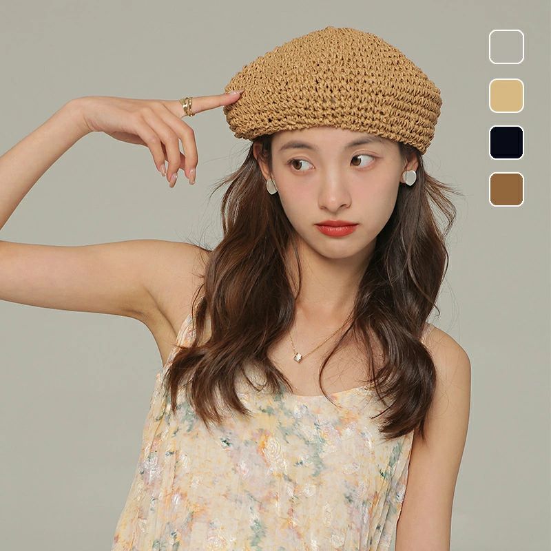 樂天商城 - ベレー帽 レディース 帽子 麻編みハット 春夏 帽子 ベルー 薄型 コットン 遮熱遮光 きれいめ 定番 かわいい 帽子 ハット 女性用 おしゃれ ベーシック 裏地 通気 麻素材 日よけ対策 熱中暑防止 ゆったり 深め 大きめ ベレー帽 日焼け防止 夏用ベレー帽 贈り物 送料無料