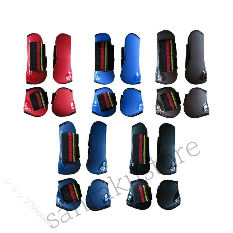 【送料無料】馬ゲートル 4ピースセット 馬腱ゲートル レッグラップ 前脚用 後脚用 ホースブーツ 乗馬 ジャンプ用 トレーニング用 サポート 保護具 耐久性 通気性 クッション性 馬具 プロテクター 練習用 競技用 乗馬クラブ 馬用装備 おしゃれ