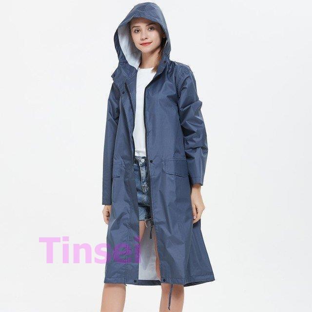 Startlineのレインコート レディース レインウェア かっぱ 雨具 Aライン ロング丈 自転車 通勤 通学 おしゃれ 可愛い おしゃれ 大人用 アウトドア｜アングル3