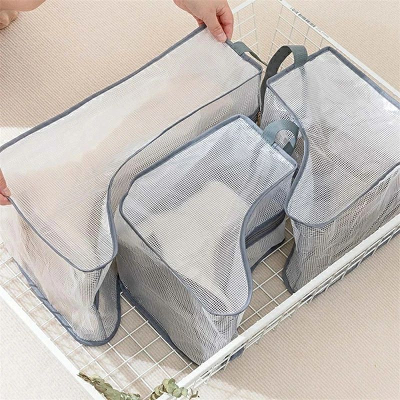 Startlineの【2枚セット】ブーツ収納ケース 長靴 透明 中身が見える ブーツ収納袋 靴カバー ロングブーツ/ショートブーツ/レインブーツ/スノーシューズ 全て対応 マルチ収納ポケット 立体 収納ポケット アウトドア 旅行 収納ケース ほこり 汚れ防止 シューズカバー袋 くつ箱 整理グッズ｜アングル2