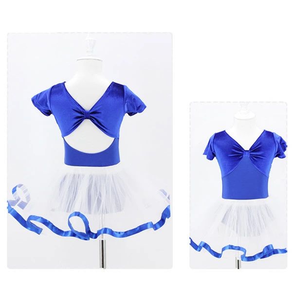 9カラー バレエ レオタード 子供 女の子 キッズ ジュニア スカート付き 袖あり 半...