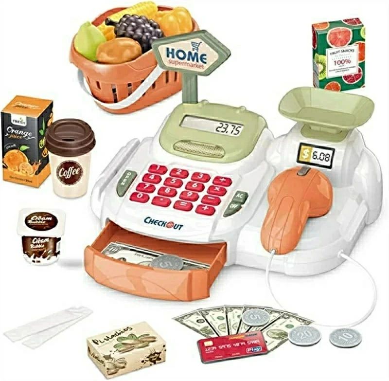 36点 おままごとセット レジスターおもちゃ お店屋さんごっこ 子ども レジごっこ オモチャ お買い物 遊び　レジスター お会計 教育玩具 女の子 可愛い 子供 2歳 3歳 男の子 クリスマスプレゼント ギフト
