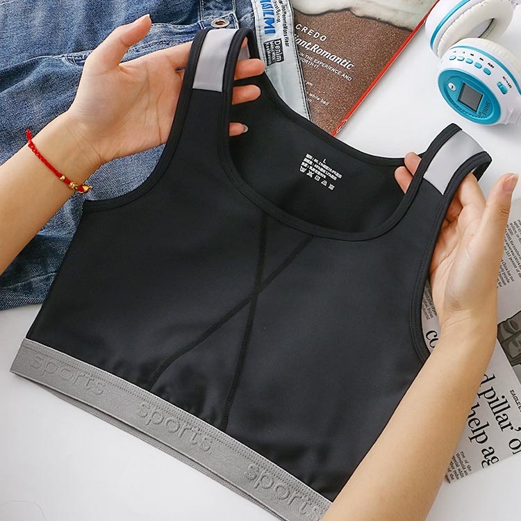 Startlineのスポーツブラ 和装ブラジャー レディース ノンワイヤー ストレスフリー スポーツブラ ホワイト S-4XL シンプル ブラック 取り外し可能パッド 通気性 デイリーブラ 胸小さく見せるブラ 大きいサイズ ブラ｜アングル2