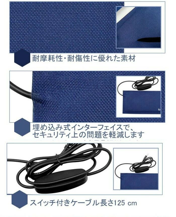 Startlineのパネルヒーター 加熱マット ハムスター トカゲ サーモスタット ペット用品 ヒーター ペットヒーター USB充電式 温度調整可能 フェレット デグー ハリネズミ 爬虫｜アングル3