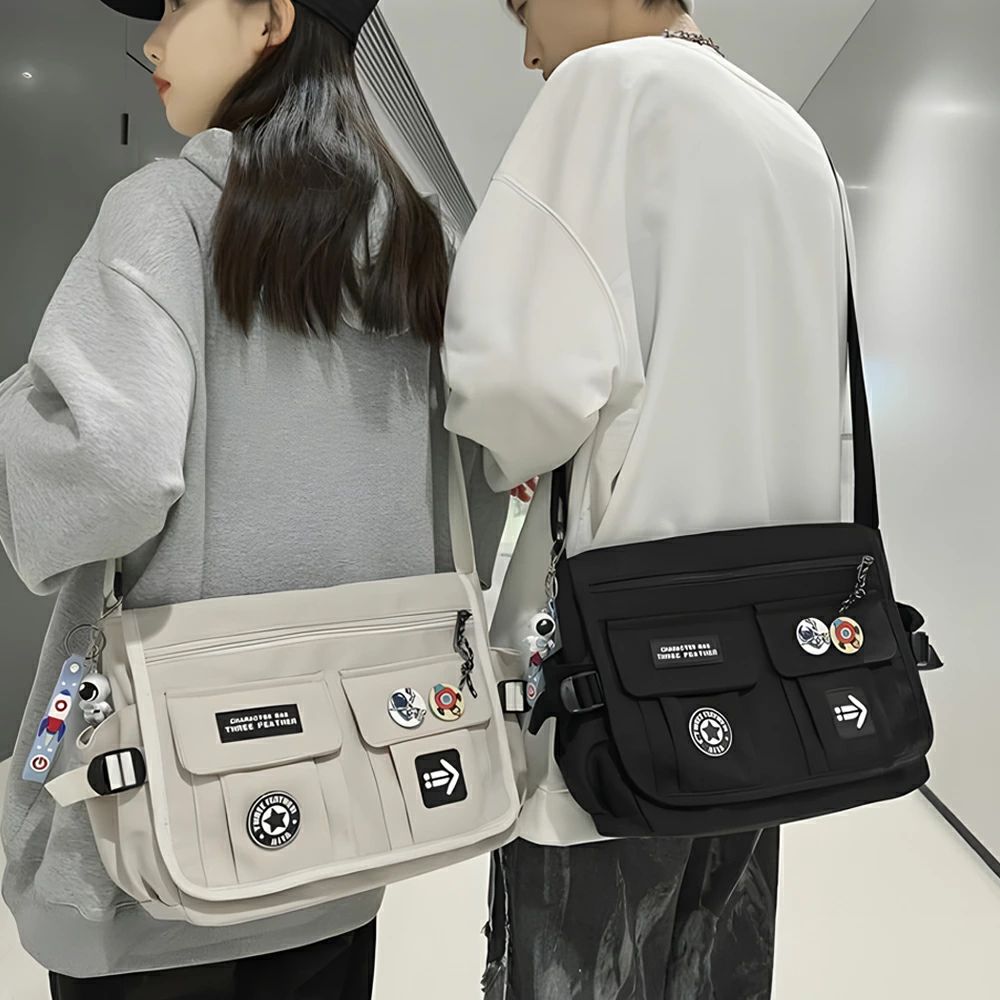 樂天商城 - ショルダーバッグ メンズ 大きめ 帆布 メッセンジャーバッグ 斜めがけバッグ マチ広い ズックバッグ おしゃれ 男性 かばん 大容量 ポケット 多い