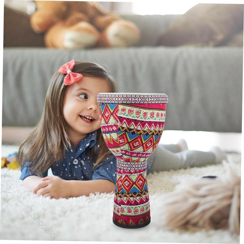 Startlineの子供用ジャンベ キッズドラム パーカッションおもちゃ カラフル ポータブル アフリカンドラム こども用 かわいい 軽量 持ち運び簡単 音楽教育 リズム遊び 楽器入門 プレゼント 誕生日｜アングル3