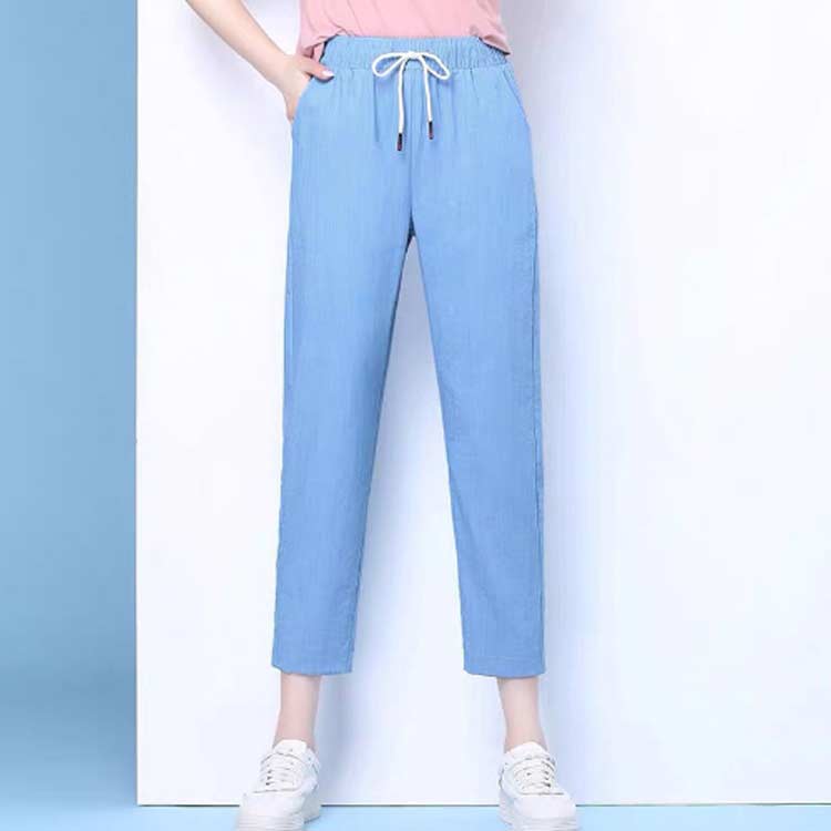 Startlineのデ 薄手 吸汗速乾 アイスシルクパンツ 夏 春 9分丈 7分丈 クロップドパンツ 涼しい ひんやり デニムパンツ 接触冷感 丈が選べる｜アングル3