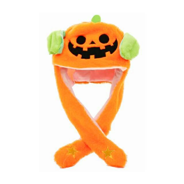 Startlineのパンプキン インスタ映え カボチャ 被り物 帽子 帽子 耳ピコピコ ハロウィン かぼちゃ 耳が動く帽子 悪魔 仮装 衣装 萌え なりきり かぼちゃ 着ぐるみキャップ 仮装 かわいい かぶりもの 子供 大人｜アングル2