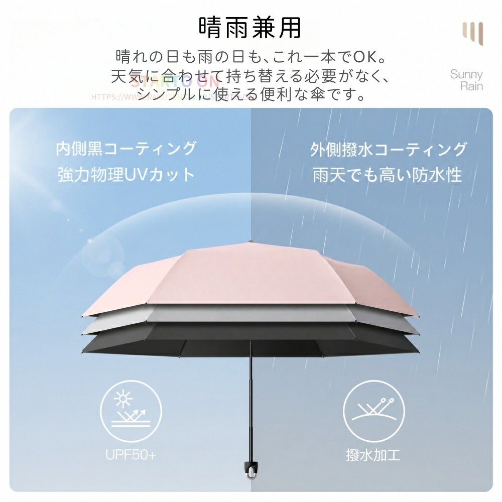 【カラビナ搭載・超軽量140g】日傘 折りたたみ日傘 軽量 完全遮光 晴雨兼用 UPF50+...