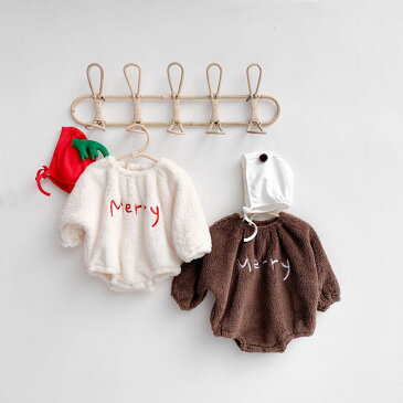 ロンパース ベビー服 女の子 おしゃれ カバーオール 女の子 子供服 可愛い キッズ ボア 2点セット フード付き クリスマス コスチューム トナカイ パーティー 人気 出産祝い 66/73/80/90/100