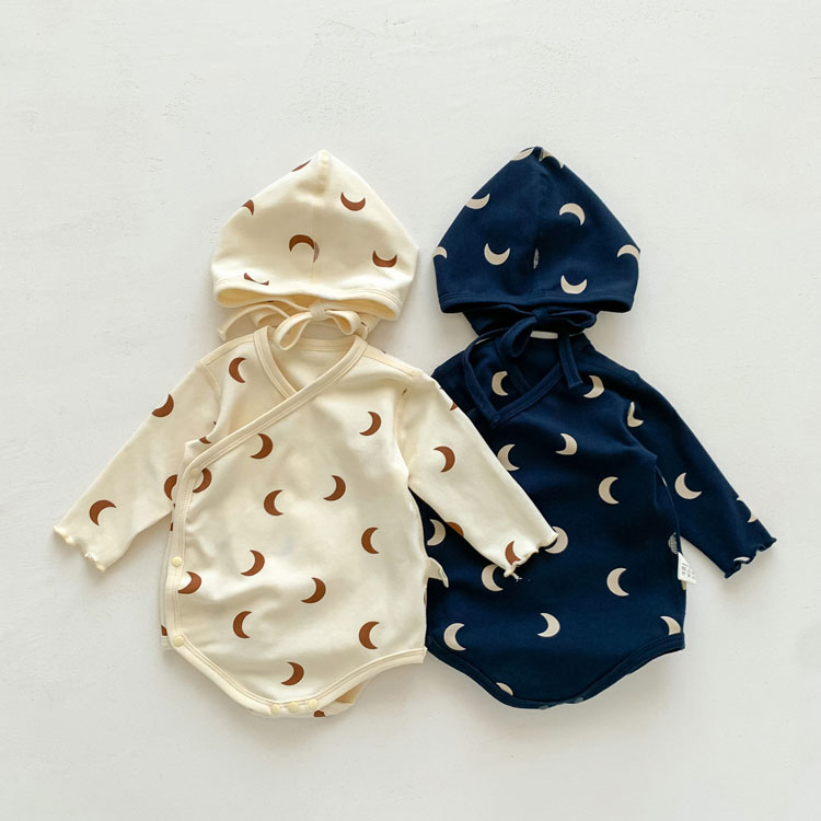 ベビー服 新生児服 肌着 ロンパース 長袖 パジャマ カバーオール 女の子 男の子 コットン 可愛い 柔らかい 前開き スナップボタン 赤ちゃん 夏 春秋 出産祝い 出産準備 退院着 2点セット 帽子付 贈り物 プレゼント 59 66 73 80 3