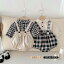 ベビー服 ロンパース サロペット シャツ 2点セット 子供服 セットアップ 女の子 子供 チェック柄 長袖 ..