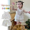 ベビー服 女の子 セットアップ 夏 キッズ 子供服 2点セット ショートパンツ ガールズ タンクトップ 赤ちゃん服 セパレート ノースリーブ 夏服 おしゃれ 可...