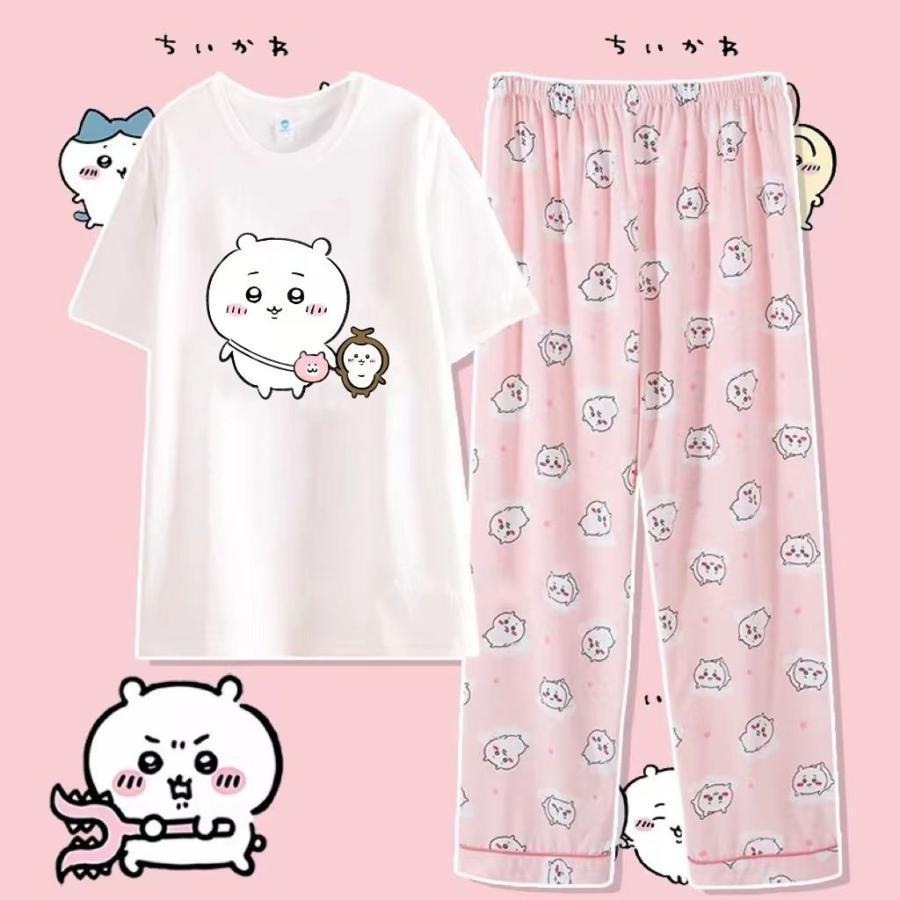 Rakuten - ちいかわ Tシャツ 半袖 パジャマ 寝巻き 上下セット 親子服 居住服 部屋着 寝間着 春夏秋服 綿 快適 通気性 薄い 速乾 吸汗 快適な睡眠に 萌えグッズ 男女兼用