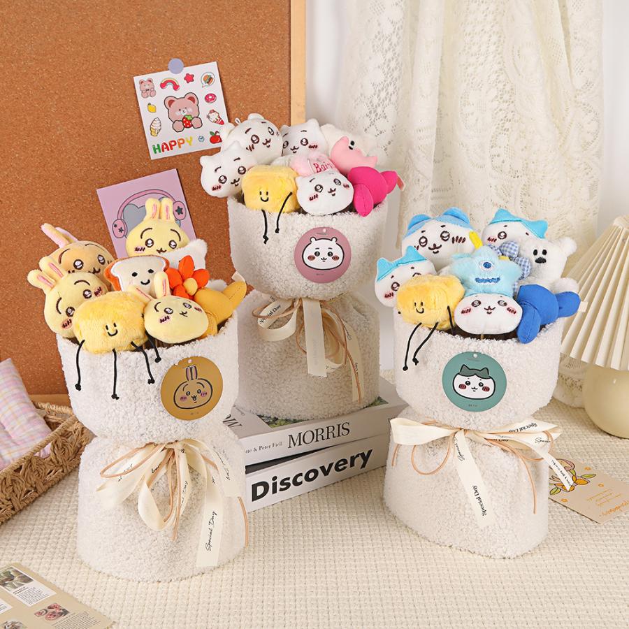 Rakuten - ちいかわ　ハチワレ　ウサギ　風　花束 ぬいぐるみ 可愛い クリスマス 誕生日 ギフト プレゼント 七五三 母の日クリスマス祭りのギフトおもちゃの人形