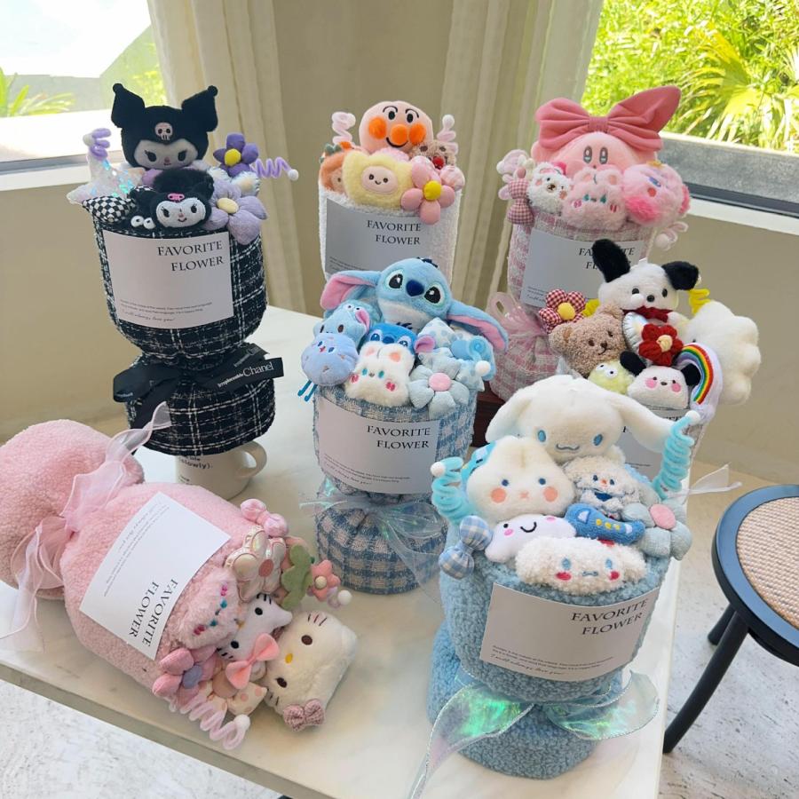 乐天商城 - 花束 サンリオキャラクター フローラル　ソープフラワーブーケ シャボンフラワー 結婚祝い 結婚式 誕生日 発表会 卒業式 ガールズ 母の日 キャラクターブーケ