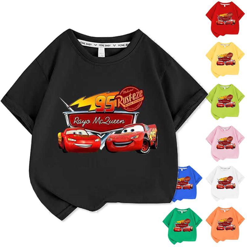 Rakuten - カーズ 子供服 半袖Tシャツ 通気性 肌着 柔らかい 100%綿 丸首 男の子 女の子 子ども服 小学生 トップス ラウンドネック向け 子ども服 から幼稚園児に最適