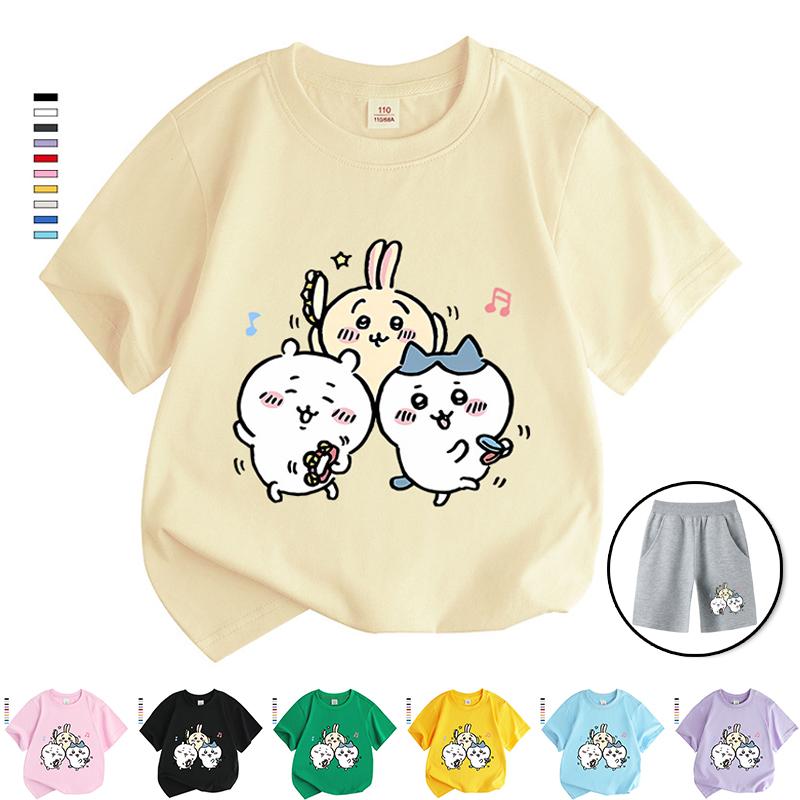 Rakuten - なんか小さくてかわいいやつ ちいかわ うさぎ ハチワレ女の子 Tシャツ お揃い ペア 半袖シャツ 服 tシャツ レディース カットソー ギフト ゆったり ルームウェア