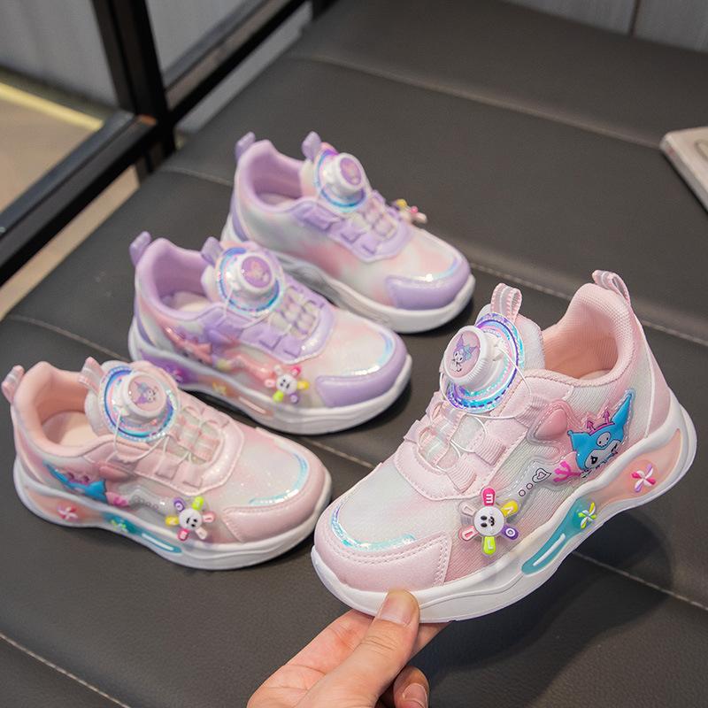 乐天商城 - スニーカー キッズ スリッポン クロミ 春夏 ベビー シューズ メッシュ/レザー 子供 児童 女の子 滑り止め パープル 軽量 運動靴 通学ピンク スポーツ