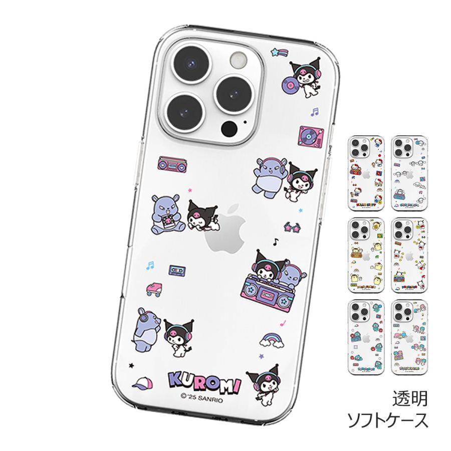 Sanrio Characters Music Clear Jelly ケース iPhone 17e Air 17 Pro Max 16e 16 Plus 15 14 SE3 13 mini 12 SE2 11 XS XR X 8 7