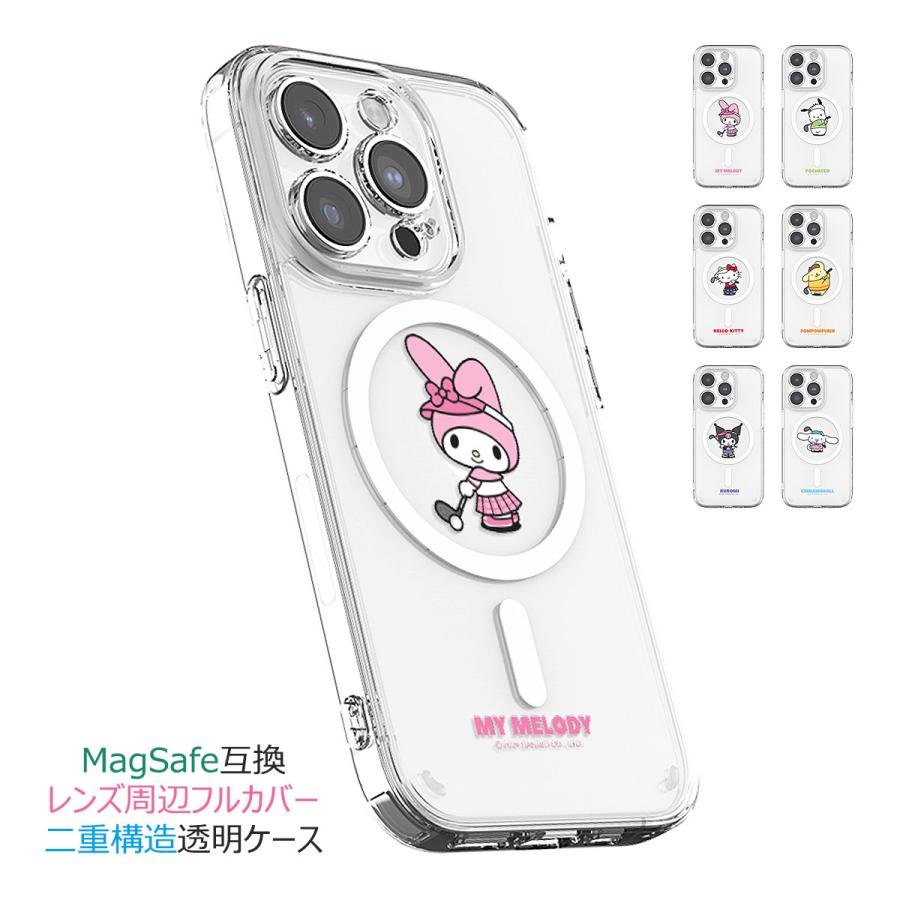 乐天商城 - Sanrio Characters Golf Clear Lens Guard Magnetic ケース MagSafe互換 iPhone 17e Air 17 Pro Max 16e 16 Plus 15 14 13 mini 12