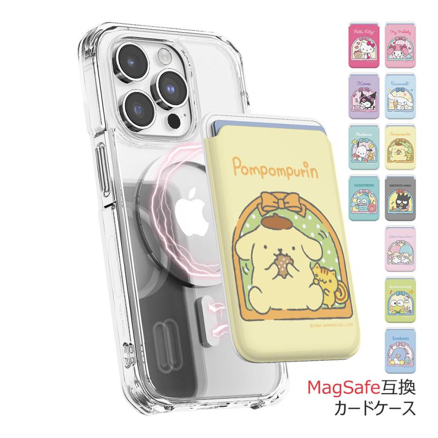 乐天商城 - Sanrio Characters Window Magnetic Slide Card Case MagSafe互換 カードケース