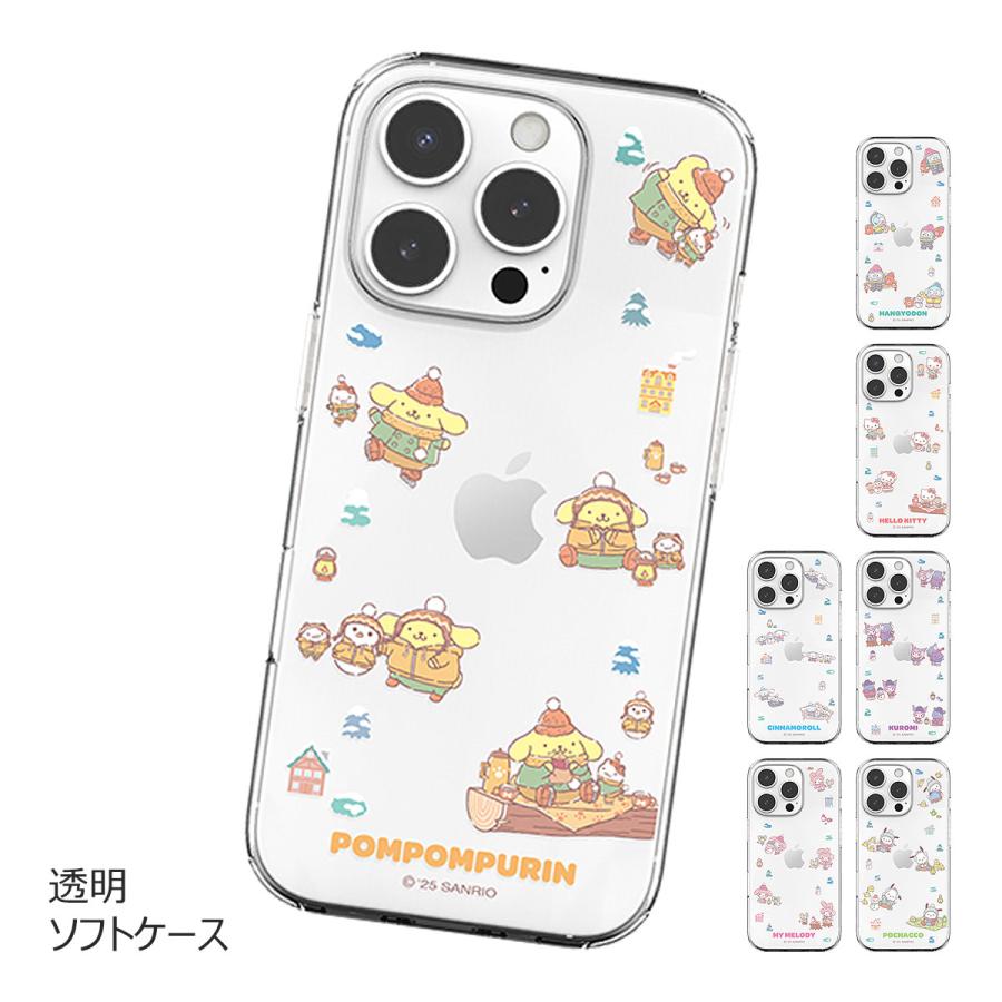 乐天商城 - Sanrio Characters Winter Story Clear Jelly ケース iPhone 17e Air 17 Pro Max 16e 16 Plus 15 14 SE3 13 mini 12 SE2 11 XS XR X 8 7