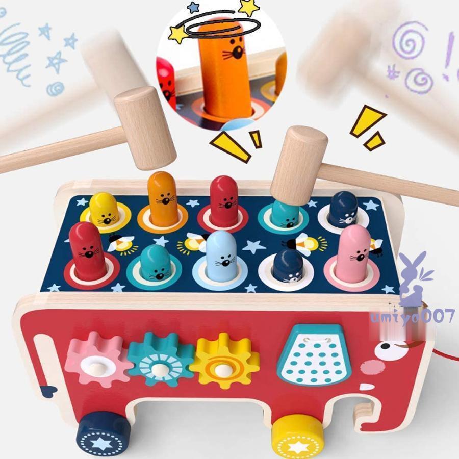 Rakuten - 木製パズル 子供 動物 知育玩具 モグラたたき モグラ叩き おもちゃ ハンマートイ 積み木 男の子 女の子 1歳 2歳 3歳 4歳 5歳 子供の日 出産祝い プレゼント