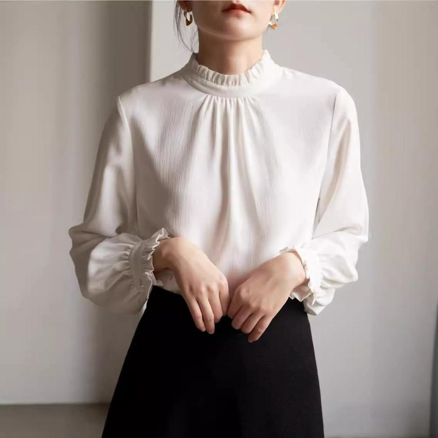 Rakuten - ブラウス ス レディース 春 シャツ 上品 肌触り 柔らか 女性 長袖 韓国ファッション フォーマル 卒業式 入園式 七五三 面接