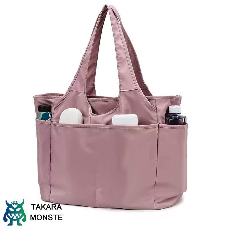 Rakuten - トートバッグ レディース 大きめ マザーズバッグ a4 ナイロン ファスナー付き 軽い 軽量 大容量 黒 通勤 肩掛け ポイント利用