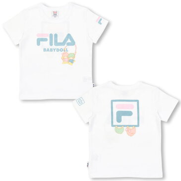 【50%OFF アウトレットSALE】通販限定 BABYDOLL サンリオ FILA キキララTシャツ-子供服 女の子 ホワイト フィラ 90-130cm ベビー キッズ ベビードール starvations-1216K