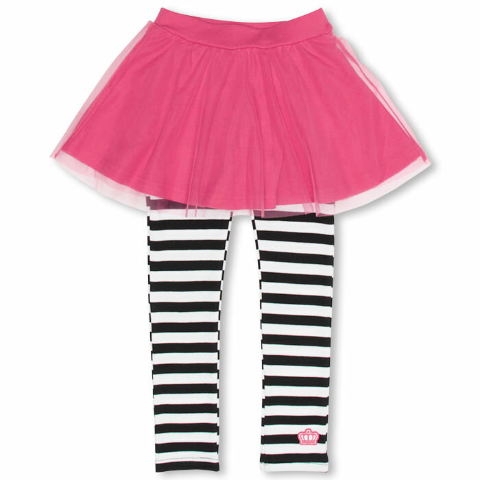 【アウトレットSALE】 ウルトラストレッチ チュール付スカッツ ロング丈/7分丈 8824K チュールスカート付きストレッチパンツ 子供服 女の子 ベビー キッズ BABYDOLL ベビードール 【品番入れ替えセール】