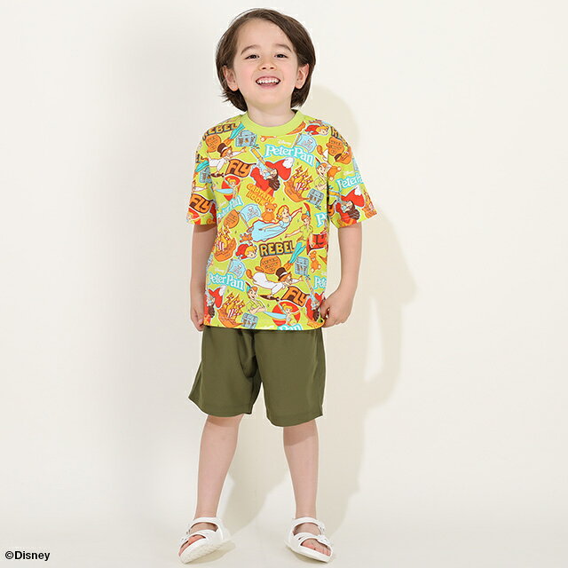 親子お揃い ディズニー ステッカー風総柄 Tシャツ 9534K ベビードール BABYDOLL 子...