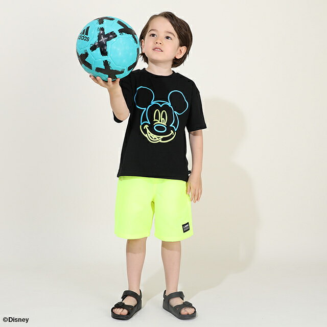 最大1500円OFFクーポン対象★【S20】 親子お揃い ディズニー ネオン発泡 Tシャツ 95...