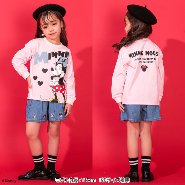 【S50】 ディズニー デニム貼付 ロンT 0196K ベビードール BABYDOLL 子供服 ベビー...