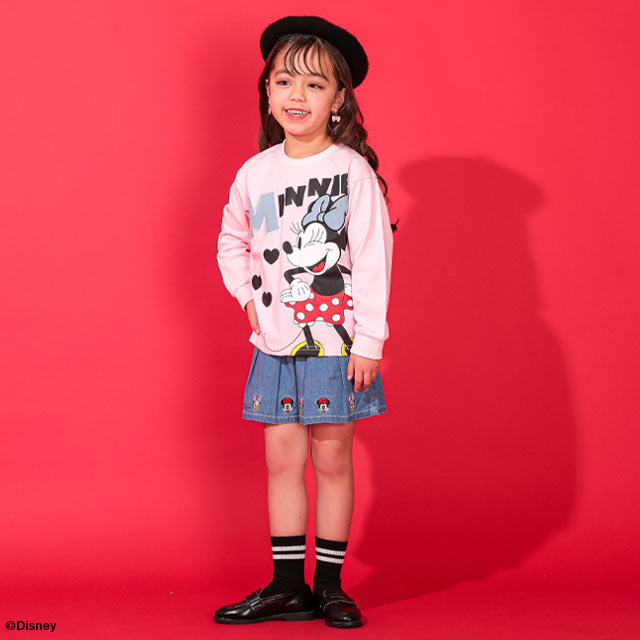 【S50】 ディズニー デニム貼付 ロンT 0196K ベビードール BABYDOLL 子供服 ベビー...