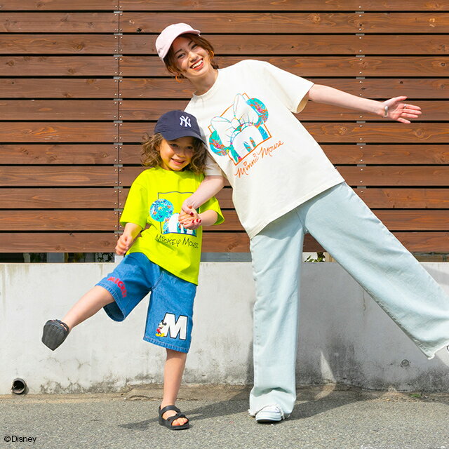 NEW 親子お揃い ディズニー リゾート柄Tシャツ 0546K 綿100％ ベビードール BABYDO...