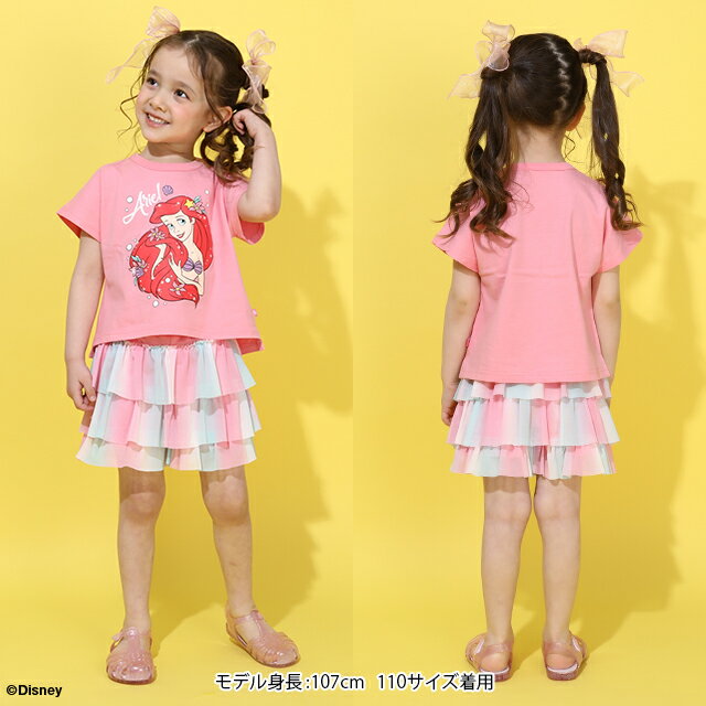 5/8一部再販 NEW ディズニー プリンセス / Tシャツ × フリル ショートパンツ セッ...