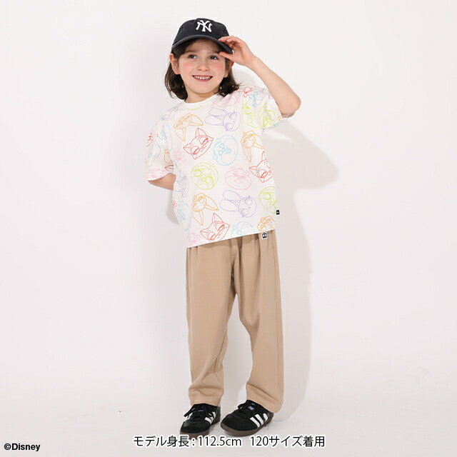 6/19一部再販 ディズニー ズートピア 総柄 Tシャツ 1331K 綿100％ ベビードール BA...