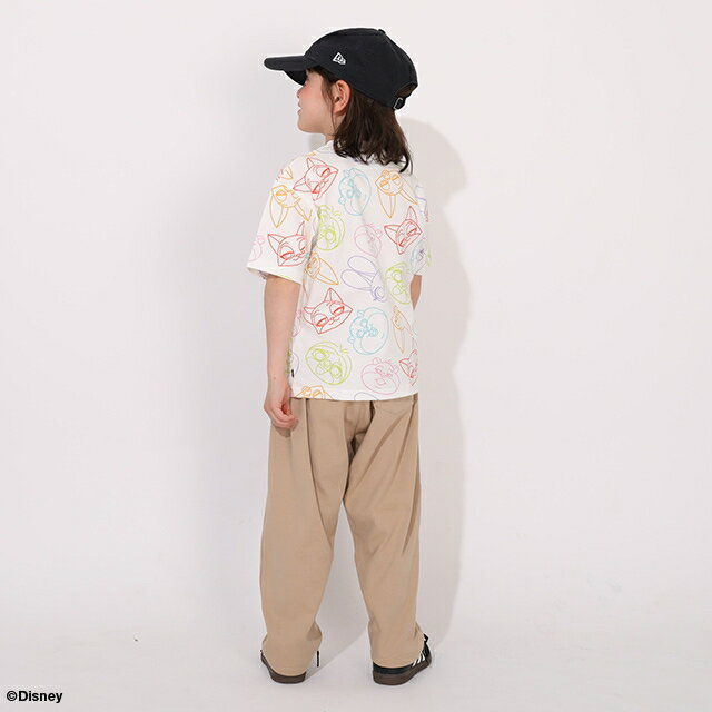 6/19一部再販 ディズニー ズートピア 総柄 Tシャツ 1331K 綿100％ ベビードール BA...