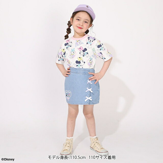 【S50】 親子お揃い ディズニー パステル総柄 Tシャツ 1332K 綿100％ ベビードール...