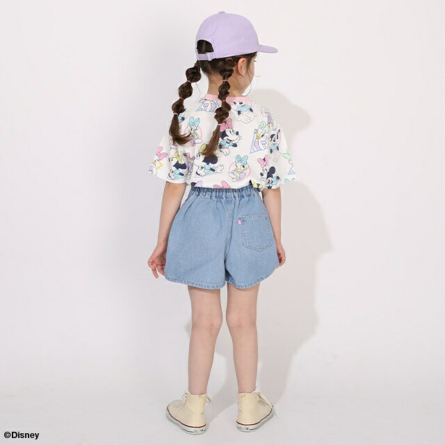 【S50】 親子お揃い ディズニー パステル総柄 Tシャツ 1332K 綿100％ ベビードール...