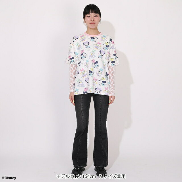 親子お揃い ディズニー パステル総柄 Tシャツ 1332A 綿100％ ベビードール BABYDOL...