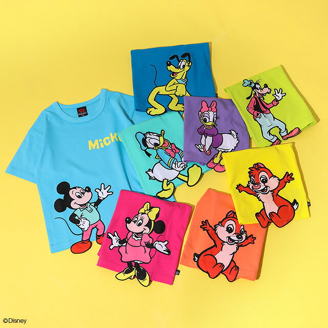 【S50】 ディズニー 手描き風ロゴ キャラクターワッペン Tシャツ 1334K 綿100％ ベ...