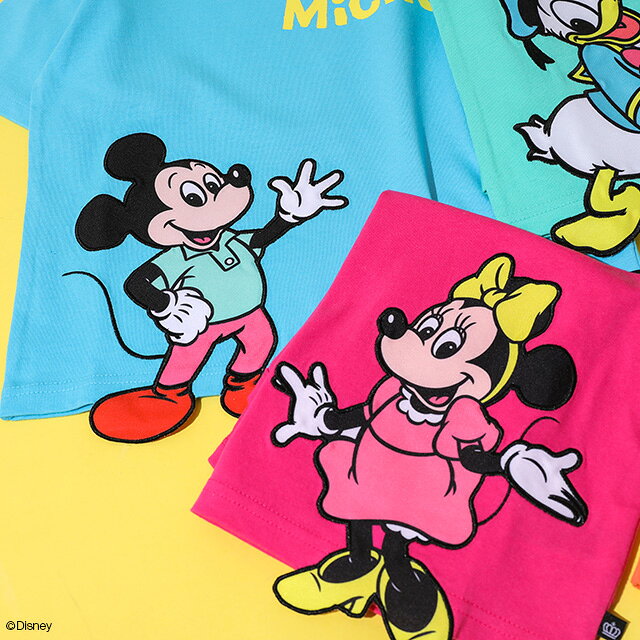 【S50】 ディズニー 手描き風ロゴ キャラクターワッペン Tシャツ 1334K 綿100％ ベ...