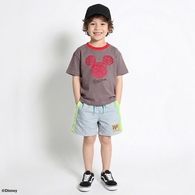 NEW 親子お揃い ディズニー アニマル柄フロッキー Tシャツ 1486K 綿100％ ベビード...